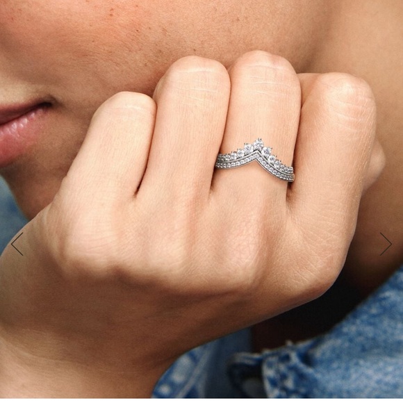 Pandora. wish ring cz in sterling silver Size 7.5 - Picture 3 of 9